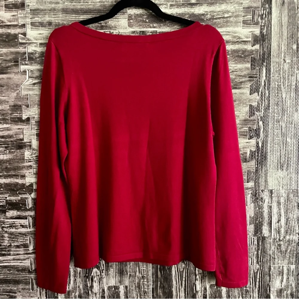 Lauren Ralph Lauren green label silk/nylon/cotton blend boat neck red - Picture 4 of 10